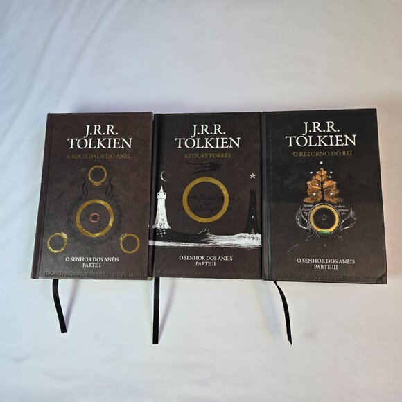 JRR Token Lord Of The Rings Trilogy Hardback Books in Portuguese - Picture 1 of 9
